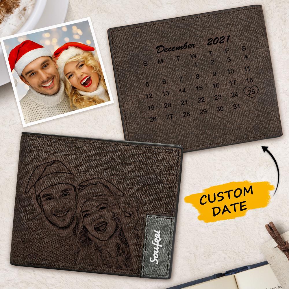 Christmas Wallets - Custom Photo Wallets Engraved Calendar Wallets For Family - 