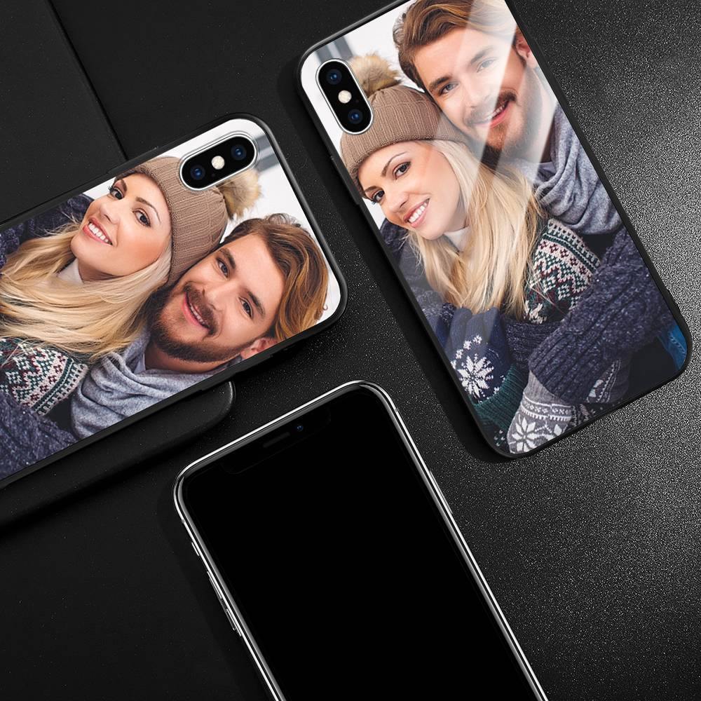 iPhone Xs Custom Photo Protective Phone Case - Glass Surface - 