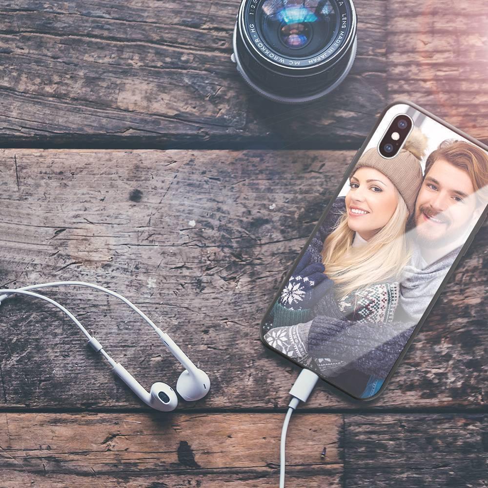 iPhone Xs Custom Photo Protective Phone Case - Glass Surface - 