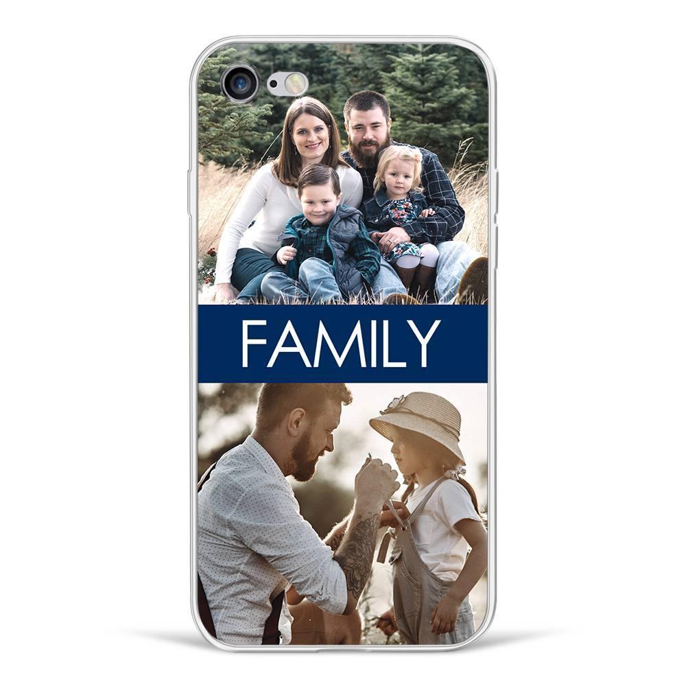 iPhone Xr Custom Photo Protective Phone Case - 2 Pictures with Name Soft Shell Matte -