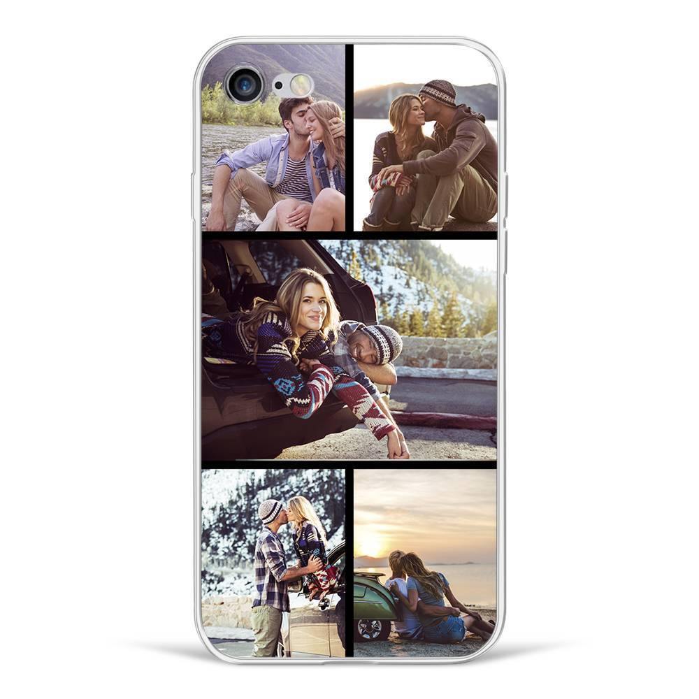 iPhone 7/8 Custom Photo Collage Protective Phone Case - 5 Pictures Soft Shell Matte -