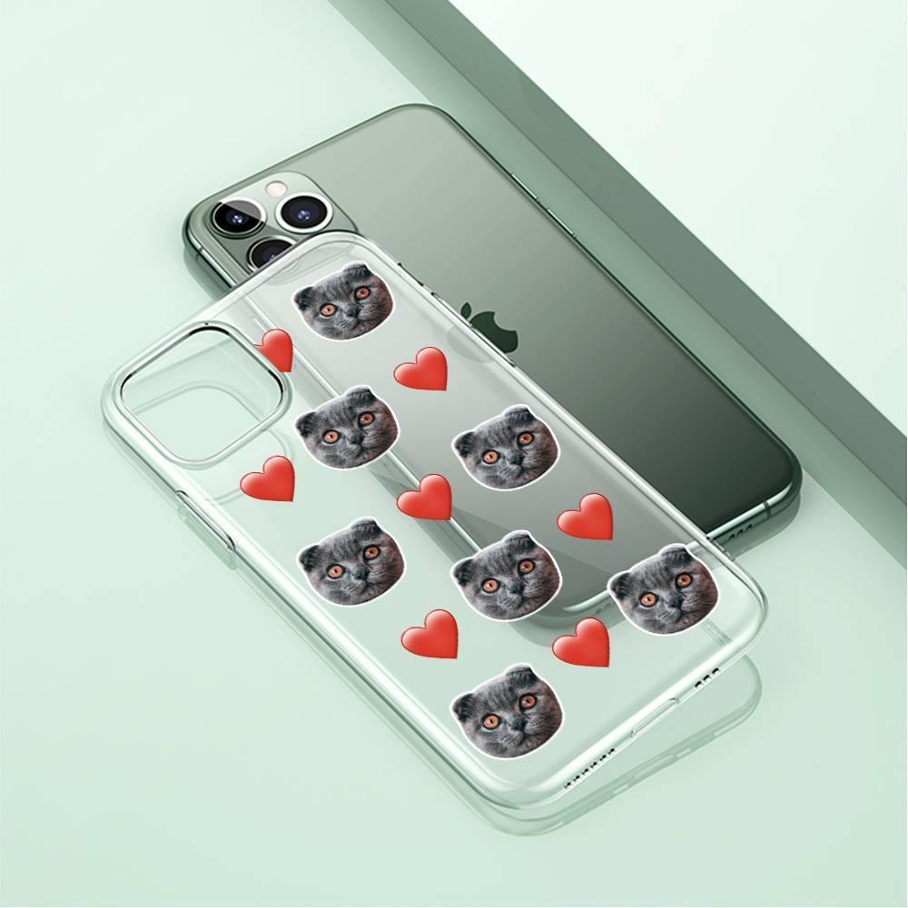 Custom Photo Protective Phone Case Soft Shell Transparent Mesh Face with Heart - iPhone 6p/6sp - 