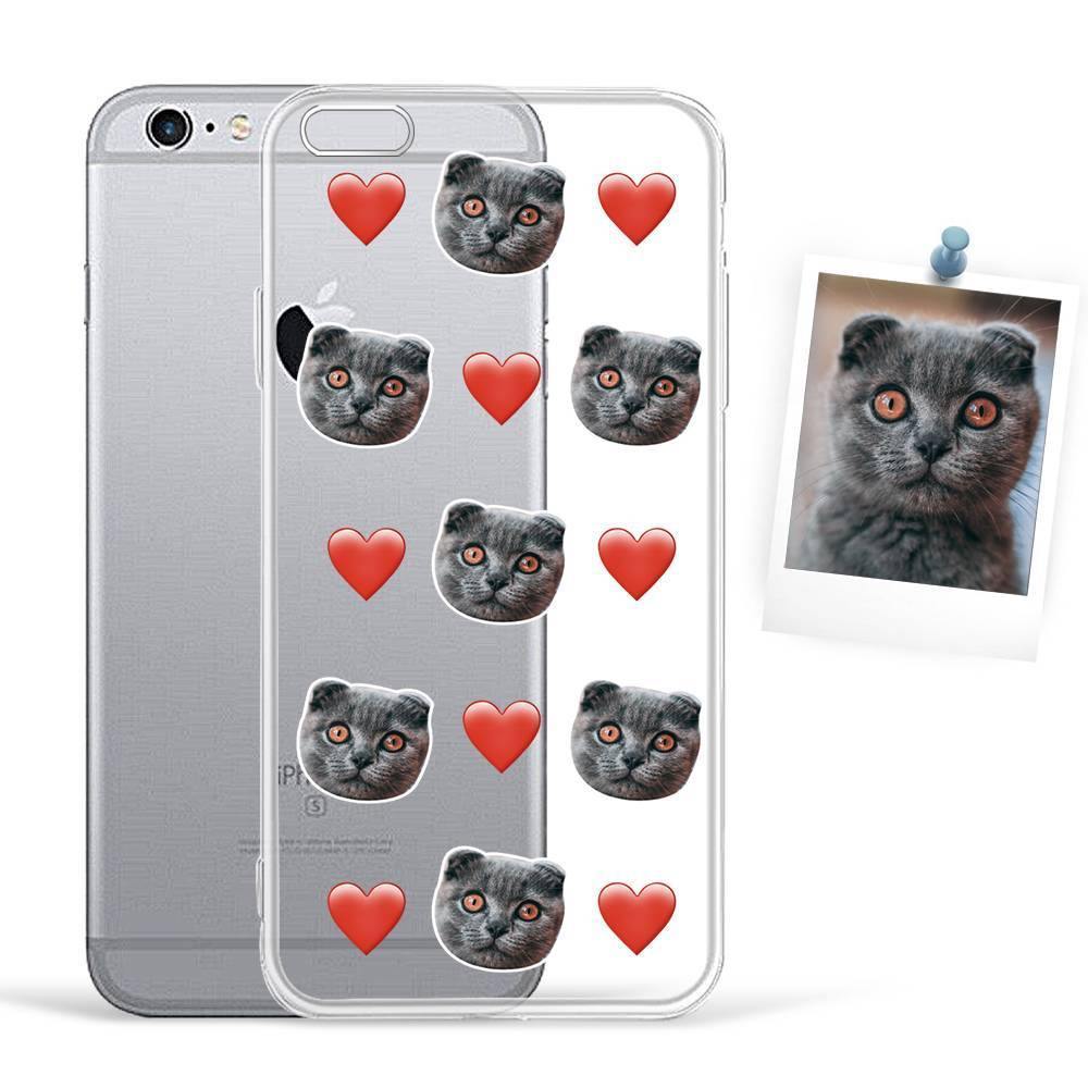 Custom Photo Protective Phone Case Soft Shell Transparent Mesh Face with Heart - iPhone 6p/6sp -