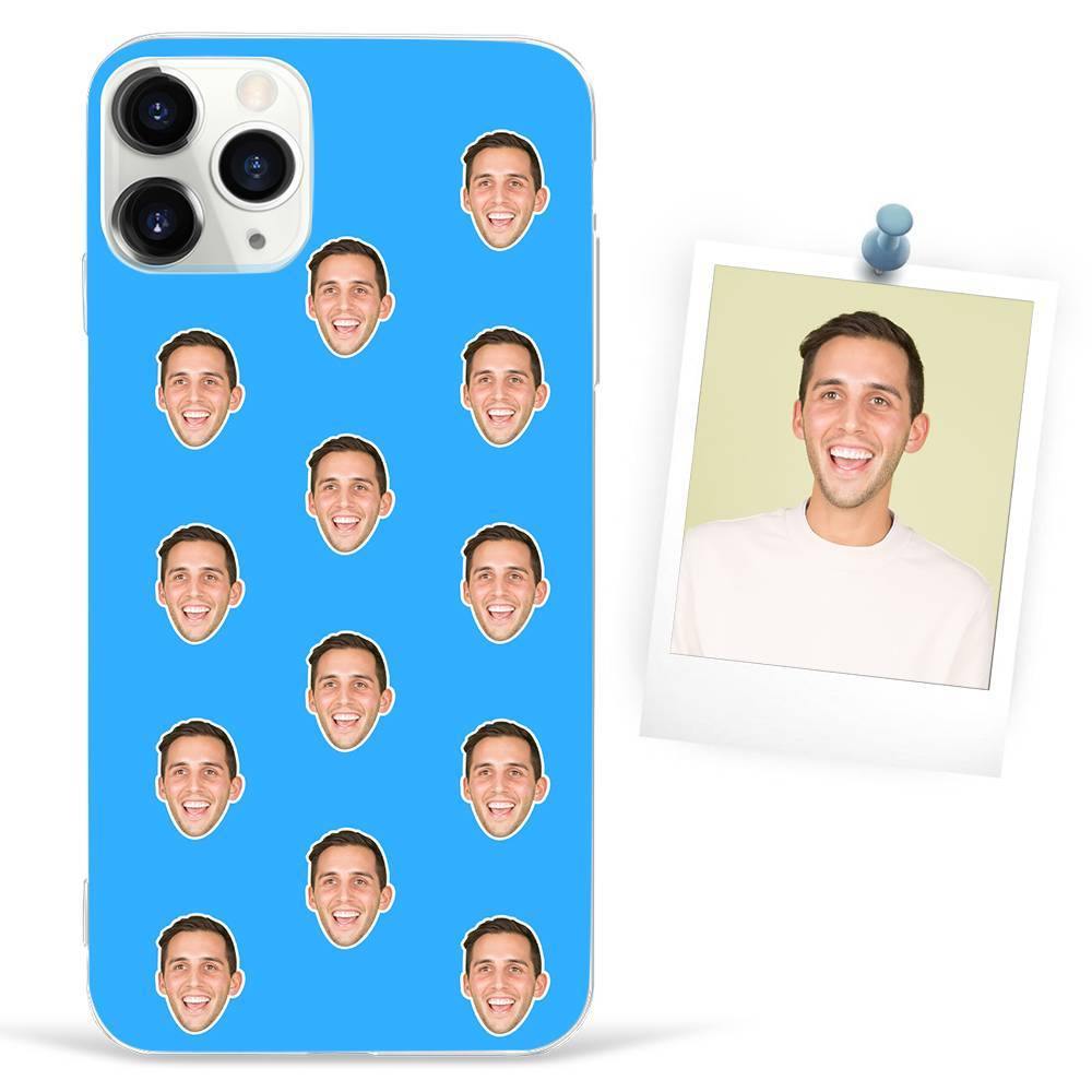 Custom Photo Protective Phone Case Soft Shell Light Blue Mesh Face - iPhone 11 Pro - 
