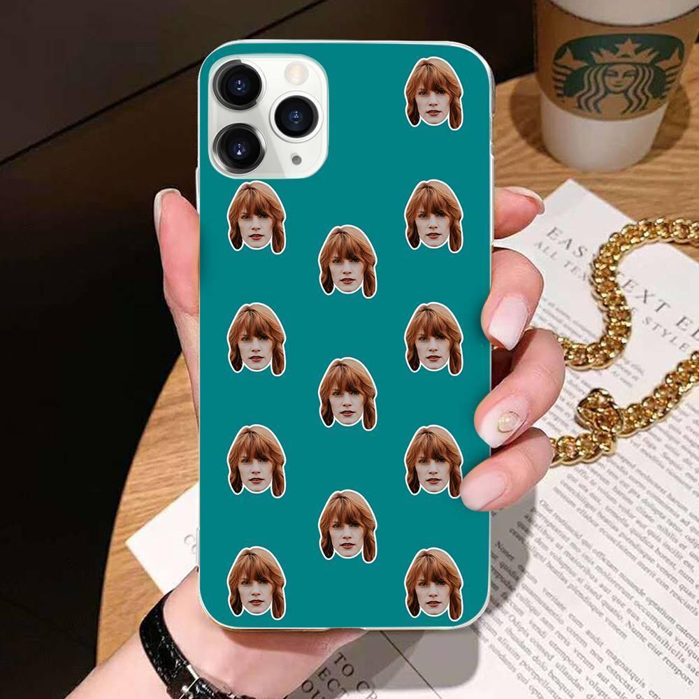 Custom Photo Protective Phone Case Soft Shell Teal Mesh Face - iPhone 11 - 