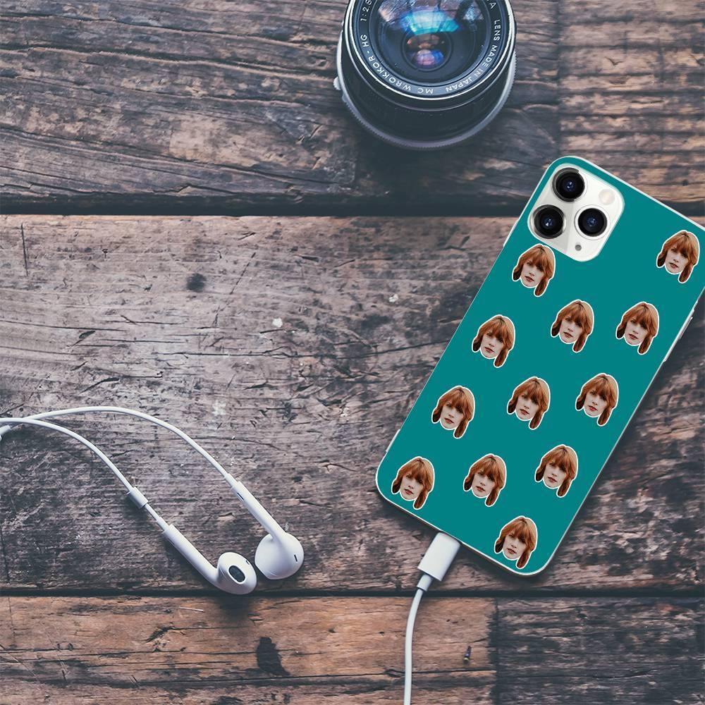 Custom Photo Protective Phone Case Soft Shell Teal Mesh Face - iPhone Xr - 