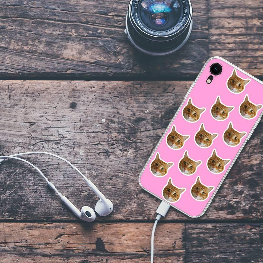 Custom Photo Protective Phone Case Soft Shell Light Pink Mesh Face - iPhone Xs -