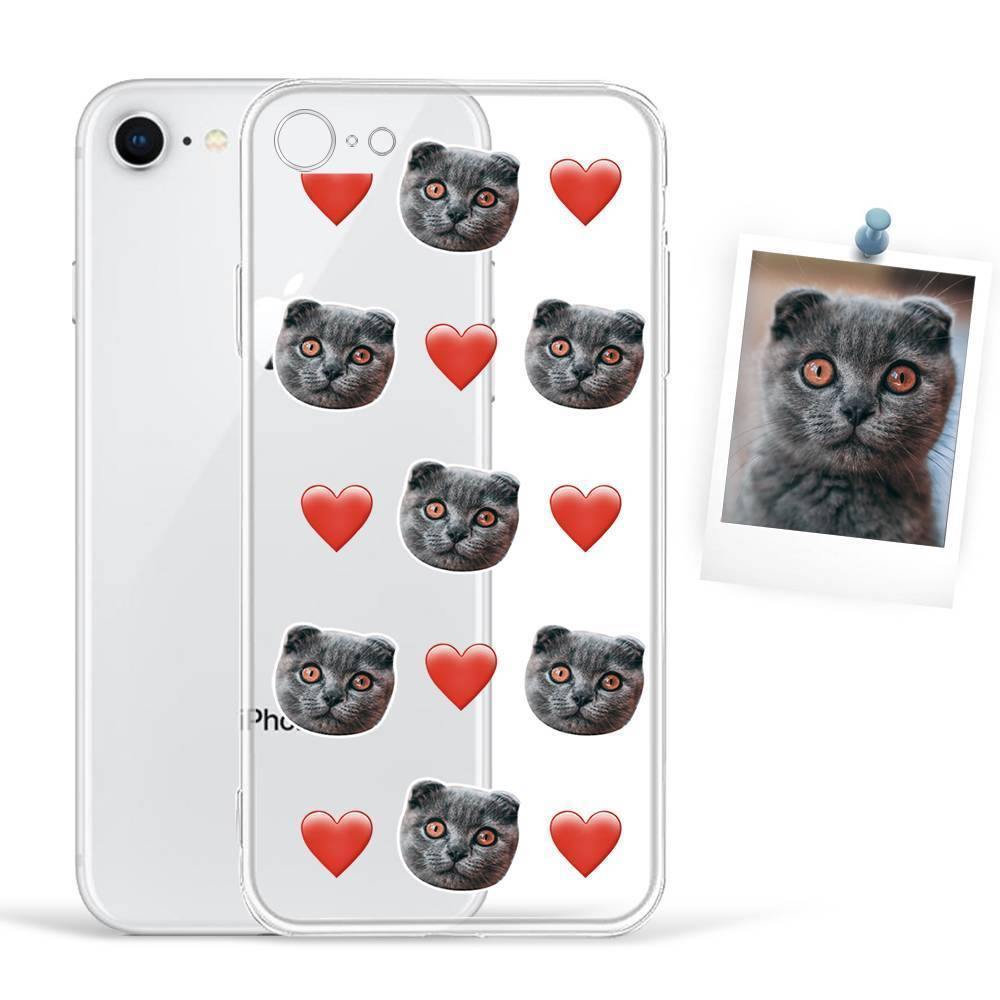 Custom Photo Protective Phone Case Soft Shell Transparent Mesh Face with Heart - iPhone Xr -