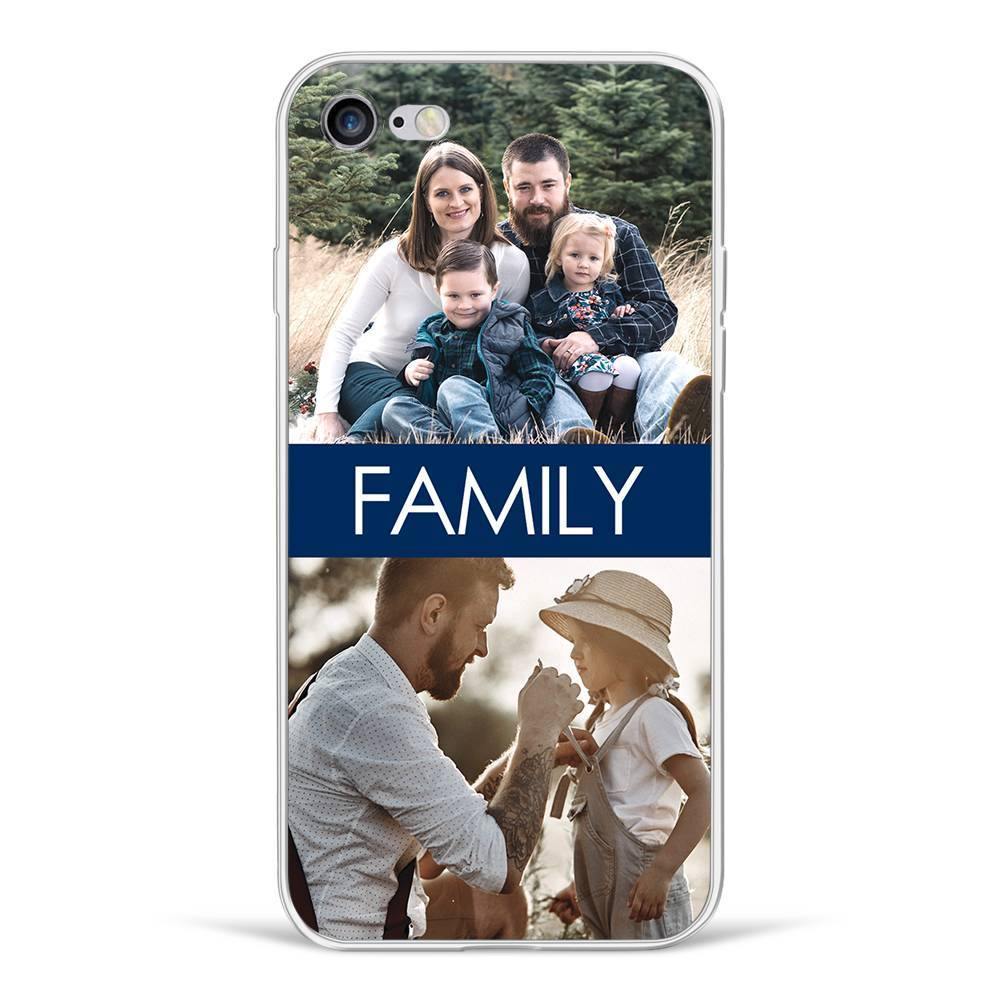 iPhone Xr Custom Photo Protective Phone Case - 2 Pictures with Name Soft Shell Matte -