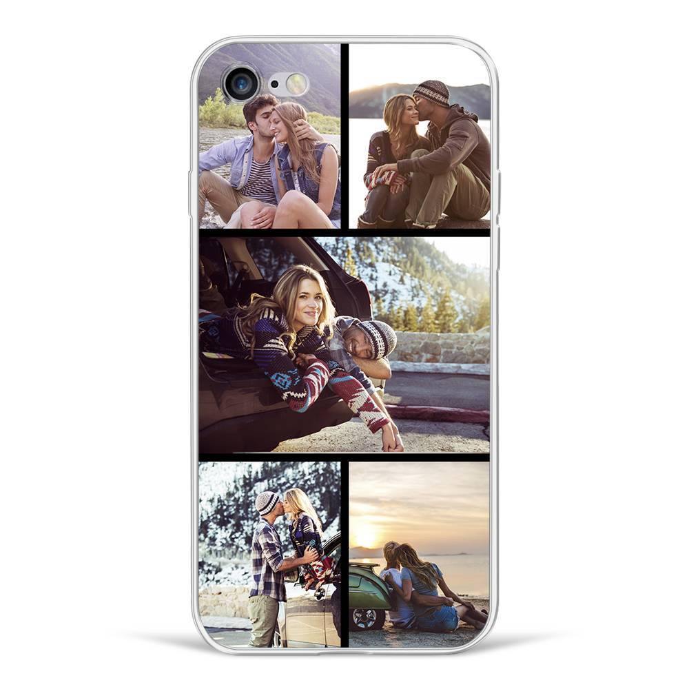 iPhone 7/8 Custom Photo Collage Protective Phone Case - 5 Pictures Soft Shell Matte -