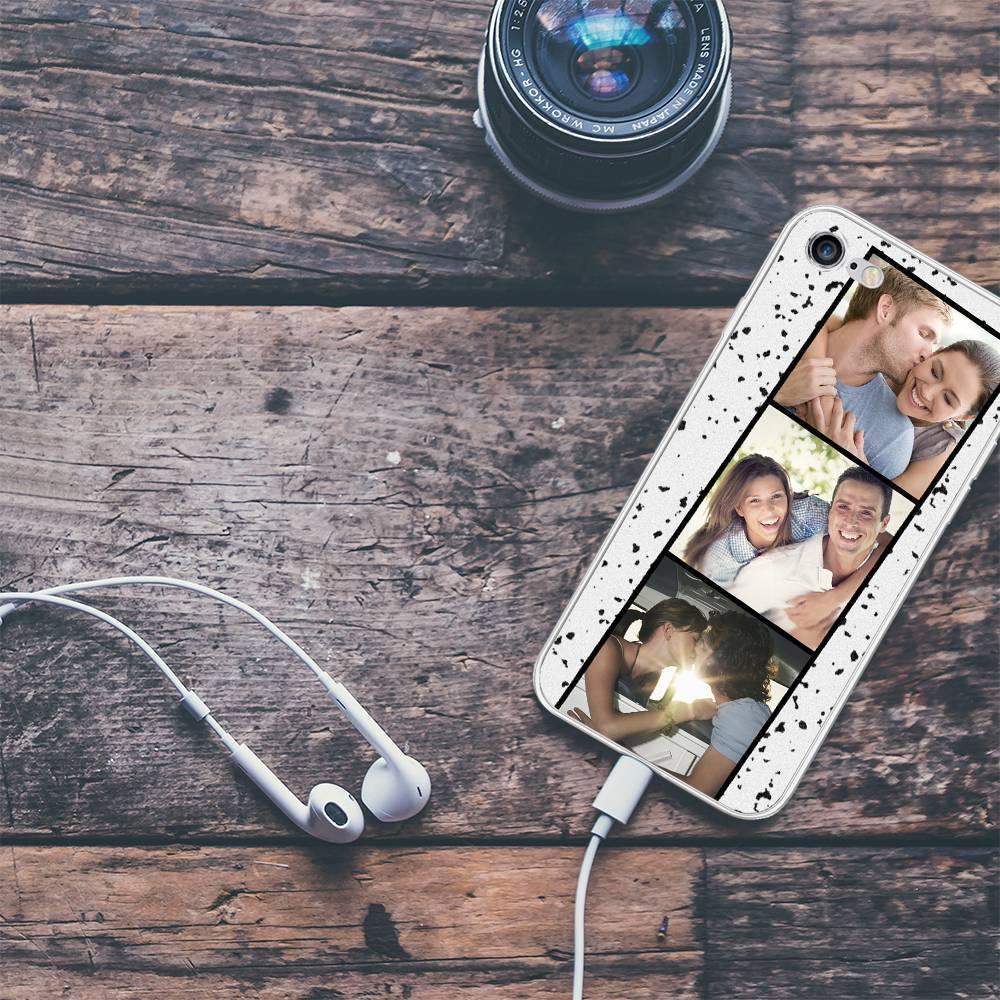 iPhone 7/8 Custom Photo Protective Phone Case - 3 Pictures Soft Shell Matte -