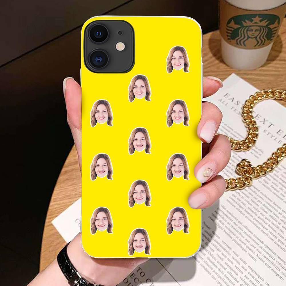 Custom Photo Protective Phone Case Soft Shell Yellow Mesh Face - iPhone Xs -