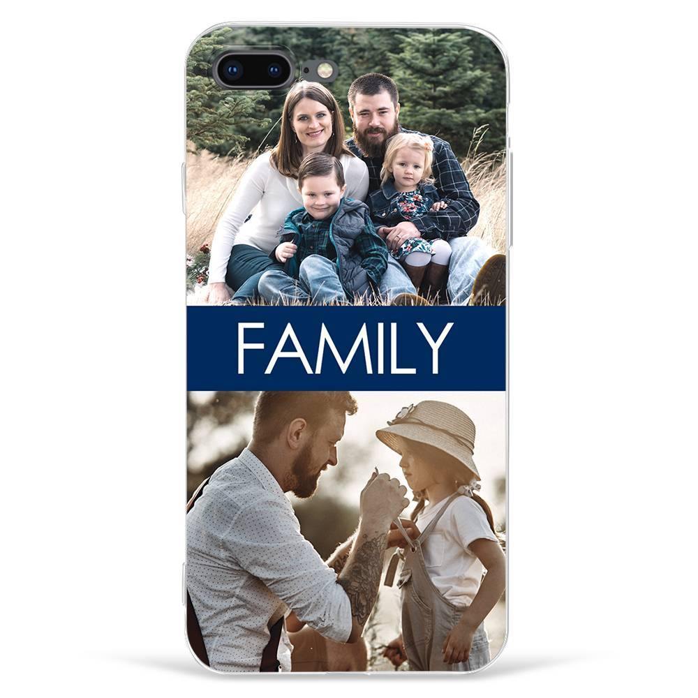iPhone 7p/8p Custom Photo Protective Phone Case - 2 Pictures with Name Soft Shell Matte - 