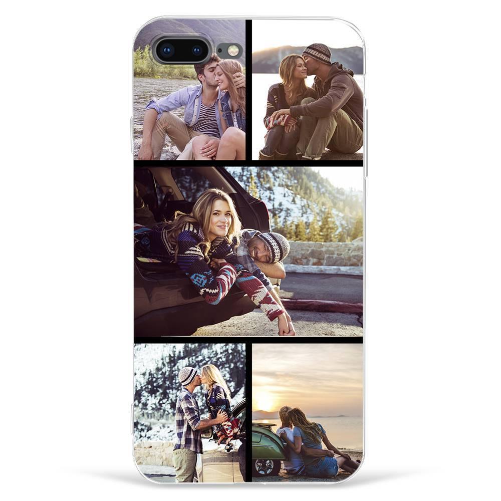 iPhone 7p/8p Custom Photo Collage Protective Phone Case - 5 Pictures Soft Shell Matte - 