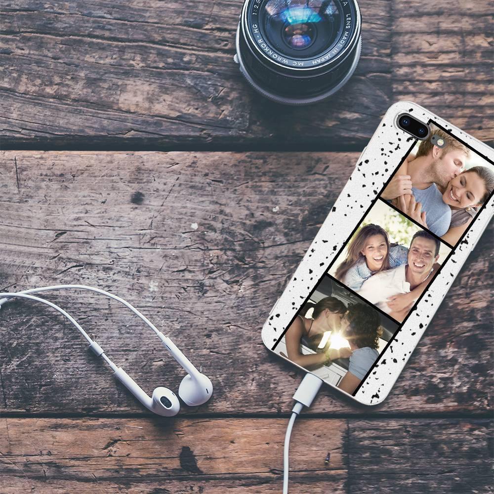 iPhone 7p/8p Custom Photo Protective Phone Case - 3 Pictures Soft Shell Matte -