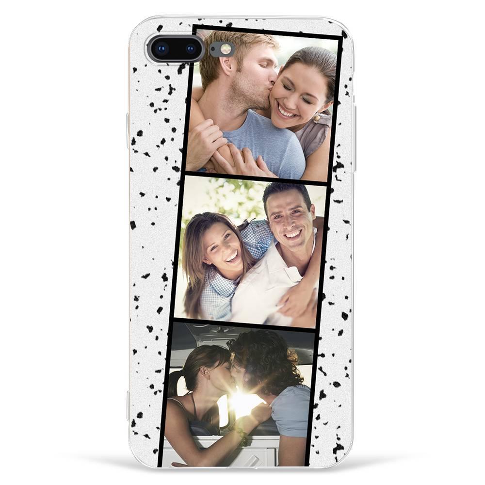 iPhone 7/8 Custom Photo Protective Phone Case - 3 Pictures Soft Shell Matte -