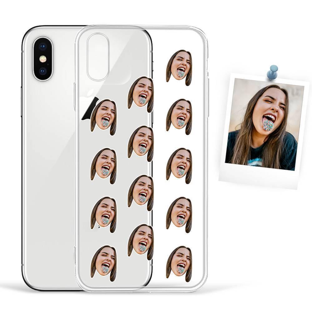 Custom Photo Protective Phone Case Soft Shell Transparent Mesh Face - iPhone Case - 