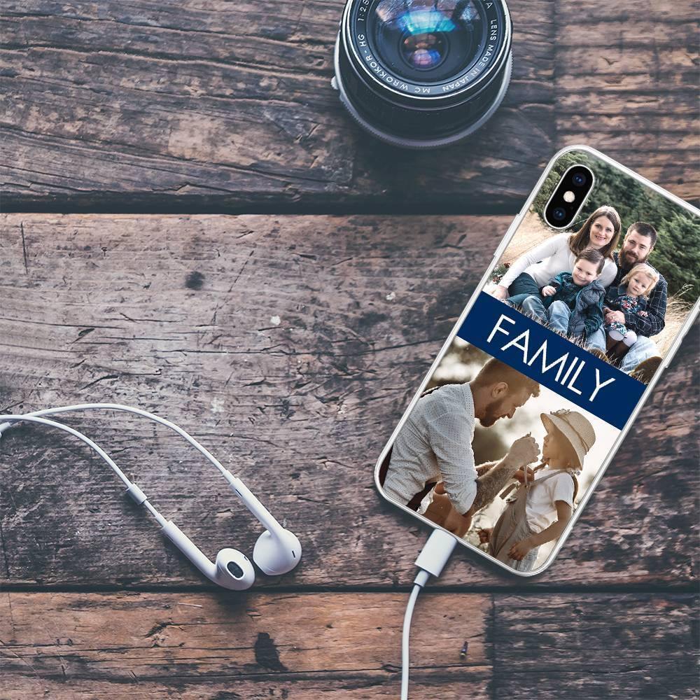 iPhoneX Custom Photo Protective Phone Case - 2 Pictures with Name Soft Shell Matte - 