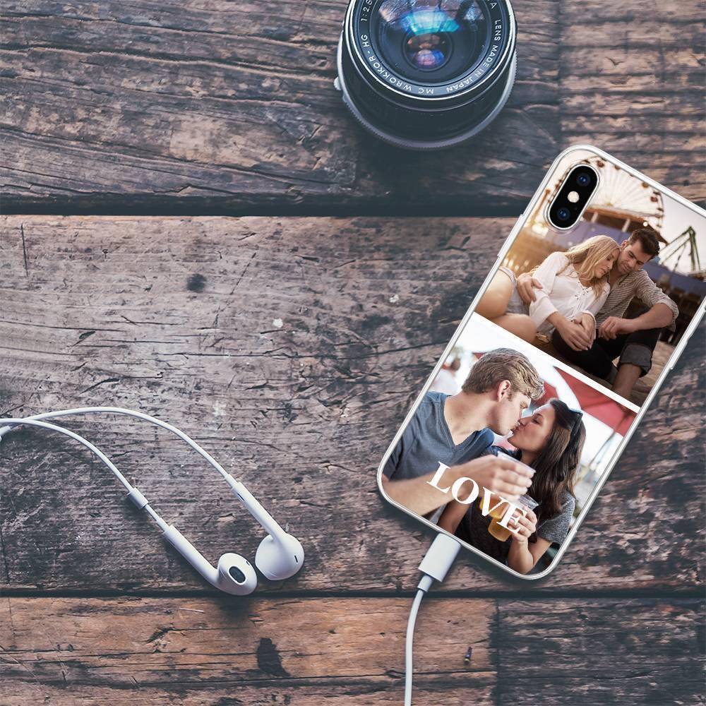 iPhoneX Custom Photo Protective Phone Case - 2 Pictures Soft Shell Matte - 