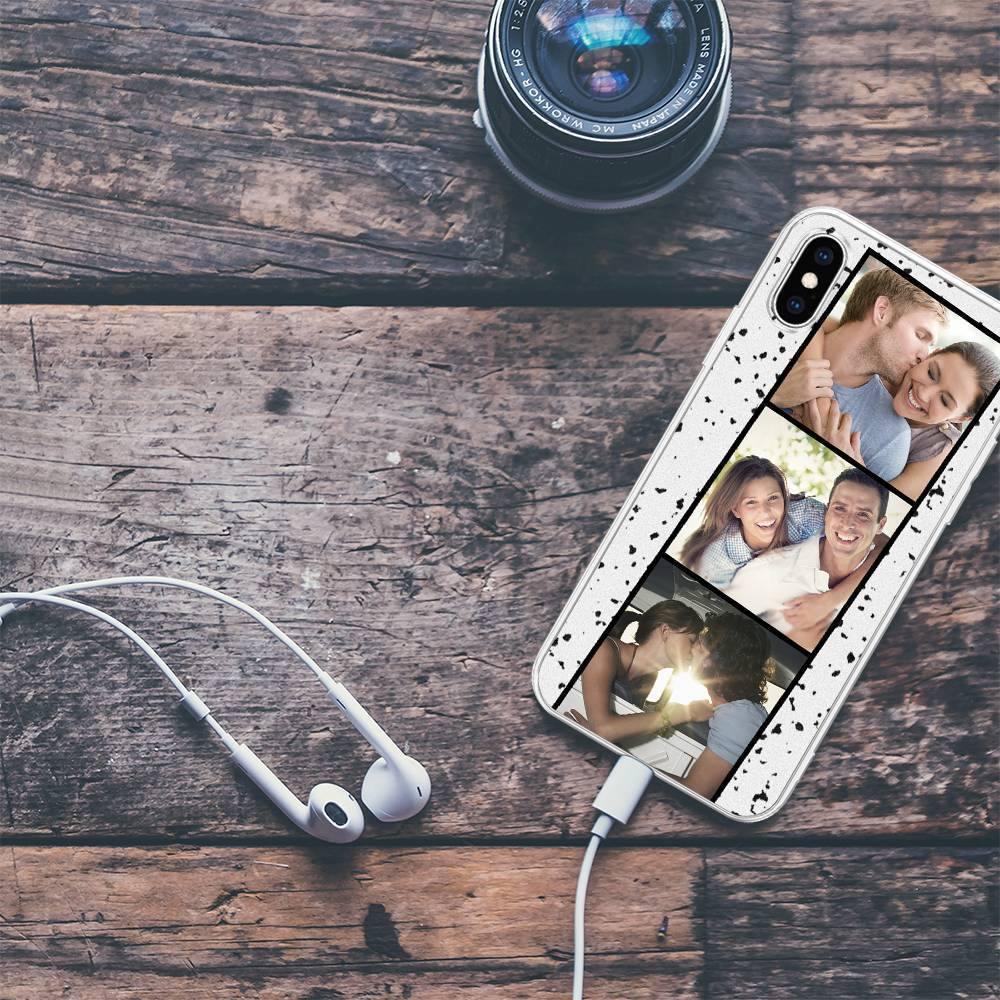 iPhoneX Custom Photo Protective Phone Case - 3 Pictures Soft Shell Matte - 