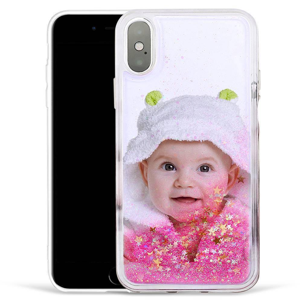 Custom Photo Phone Case Pink Quicksand - 