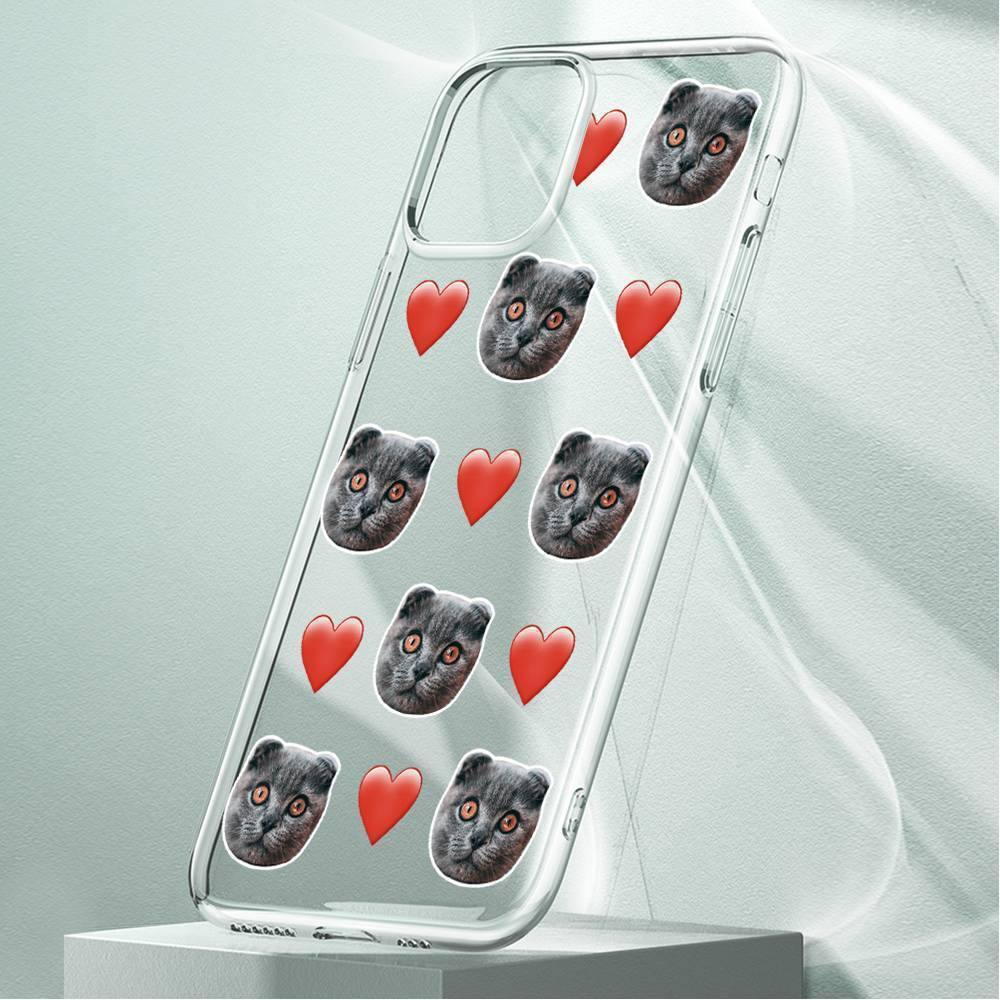 Custom Photo Protective Phone Case Soft Shell Transparent Mesh Face with Heart - iPhone Xr -