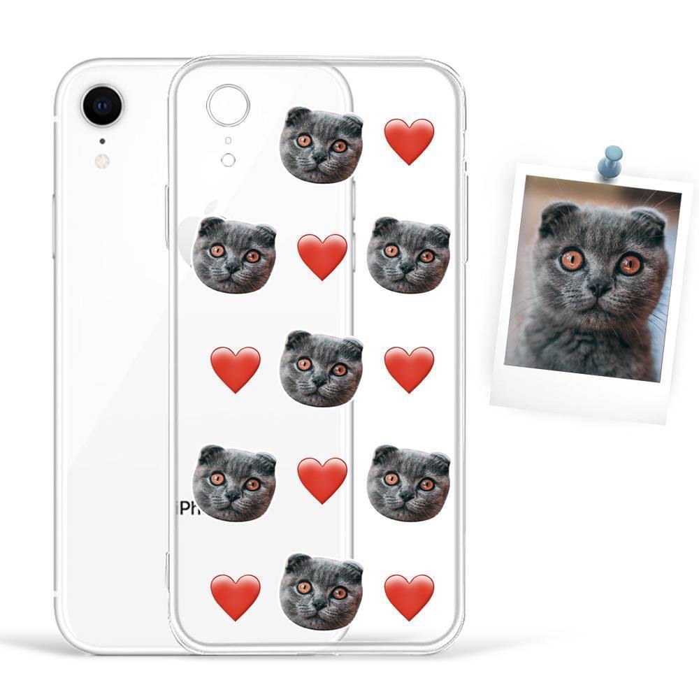 Custom Photo Protective Phone Case Soft Shell Transparent Mesh Face with Heart - iPhone Xr -