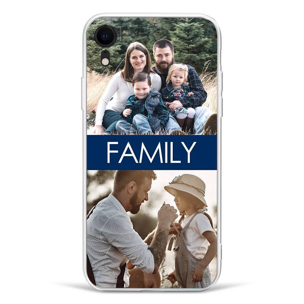 iPhone Xr Custom Photo Protective Phone Case - 2 Pictures with Name Soft Shell Matte - 