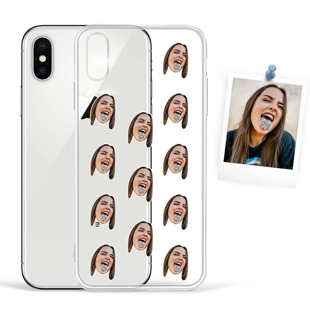 Custom Photo Protective Phone Case Soft Shell Transparent Mesh Face - iPhone Case -