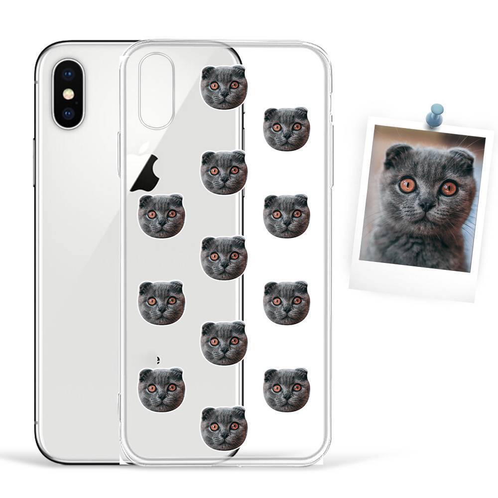 Custom Photo Protective Phone Case Soft Shell Transparent Mesh Face with Heart - iPhone Case - 