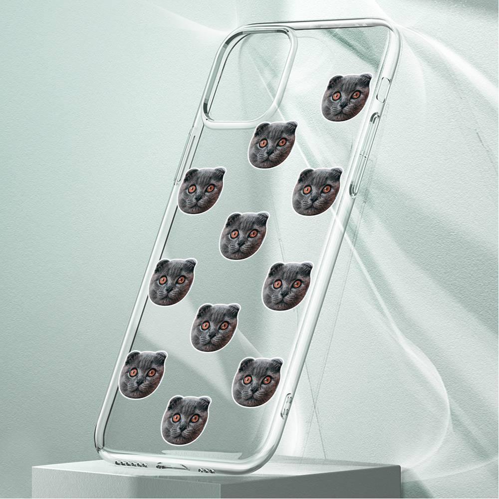 Custom Photo Protective Phone Case Soft Shell Transparent Mesh Face with Heart - iPhone Case - 