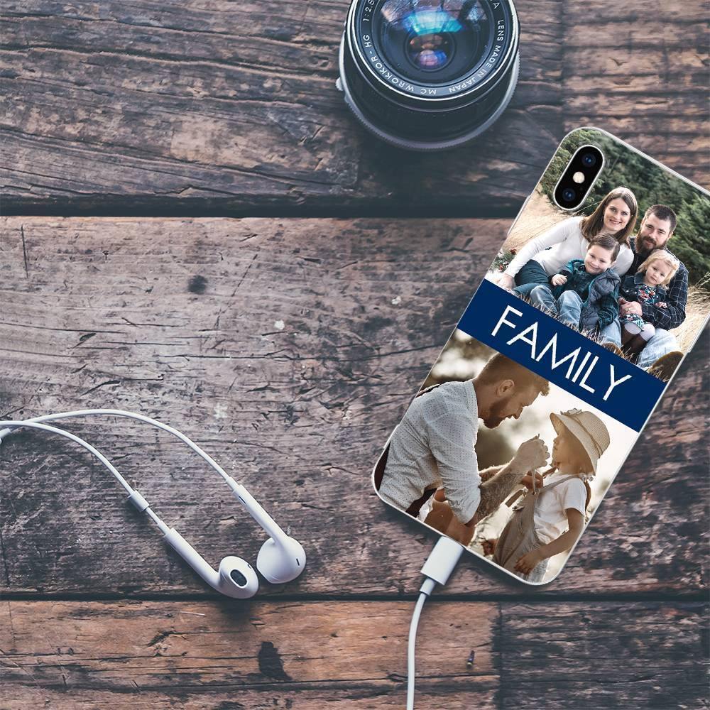 iPhone Xs Max Custom Photo Protective Phone Case - 2 Pictures with Name Soft Shell Matte -