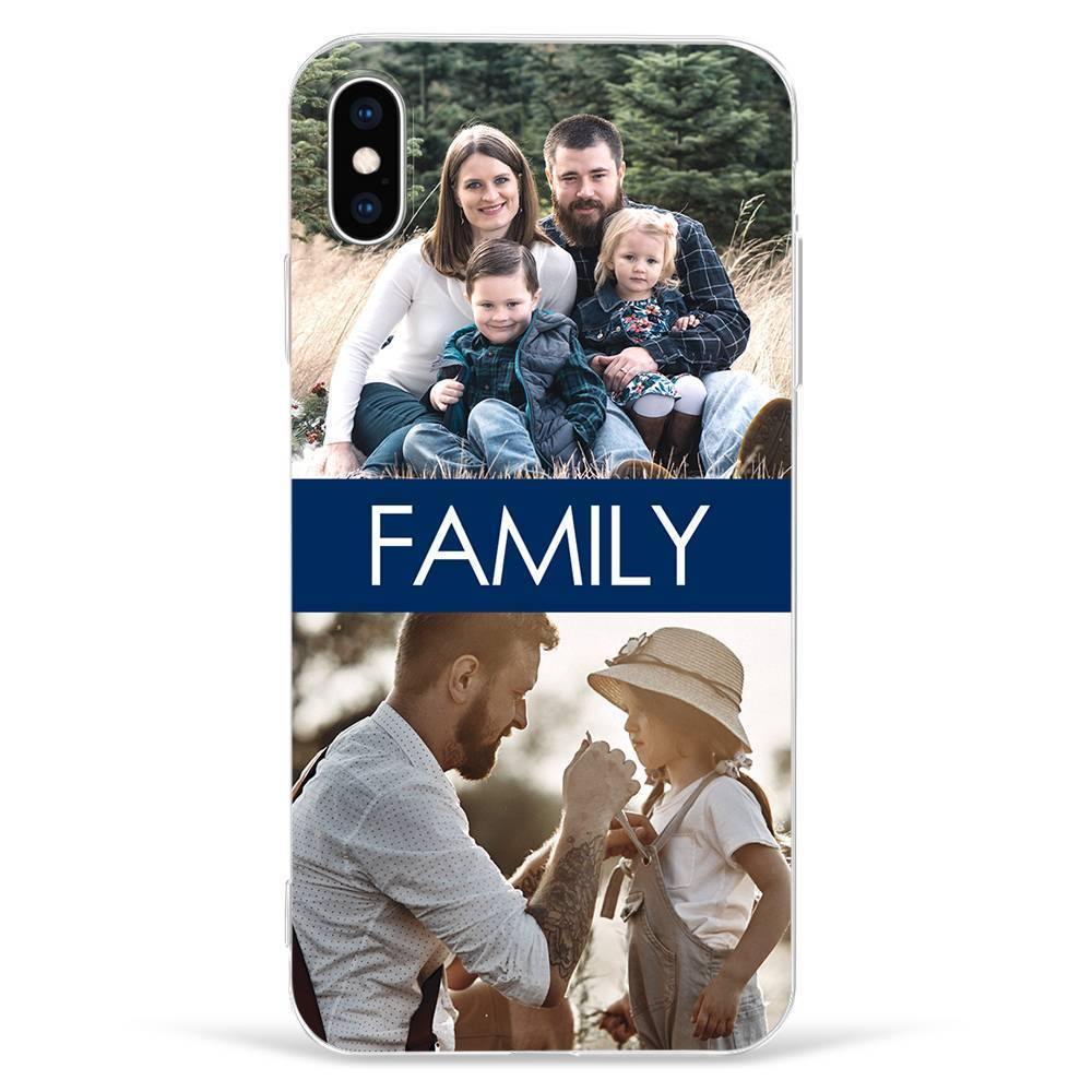 iPhone Xr Custom Photo Protective Phone Case - 2 Pictures with Name Soft Shell Matte -