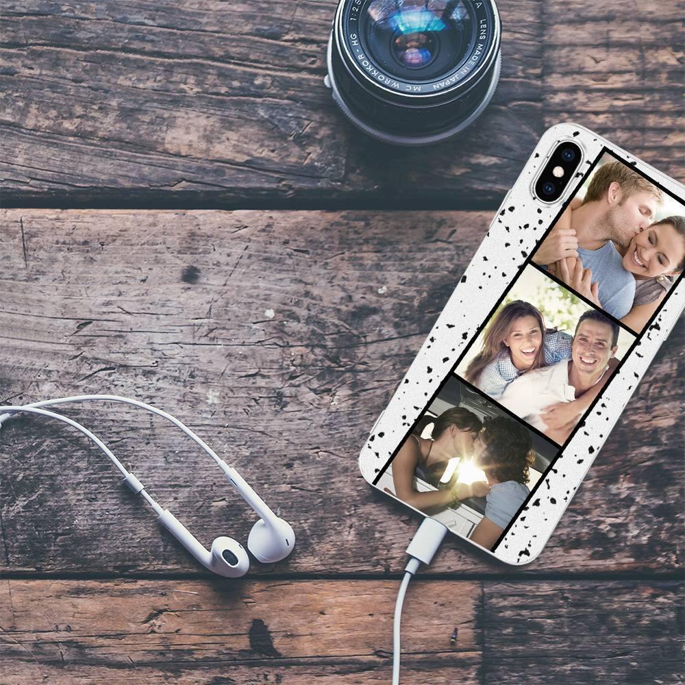 iPhone Xs Max Custom Photo Protective Phone Case - 3 Pictures Soft Shell Matte - 