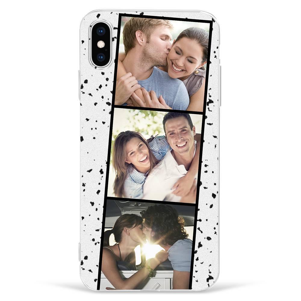 iPhone Xs Max Custom Photo Protective Phone Case - 3 Pictures Soft Shell Matte - 