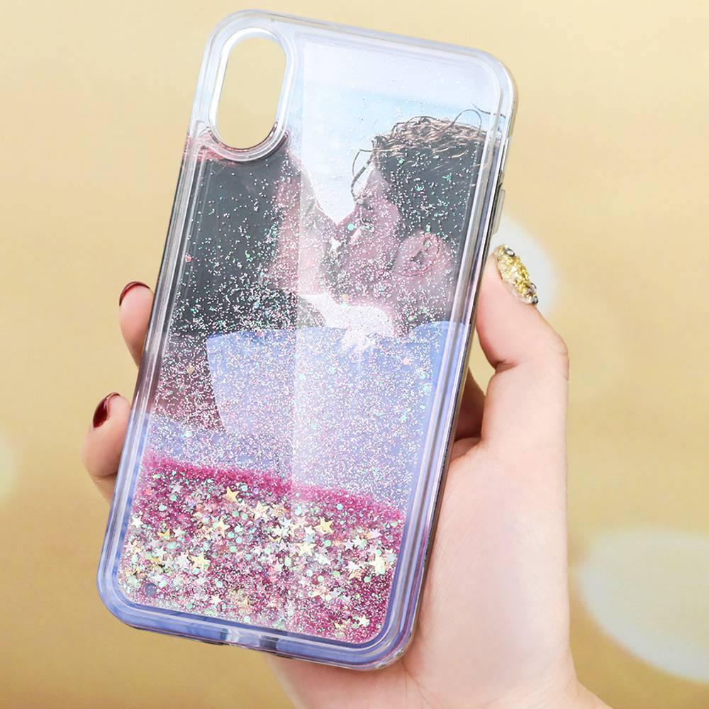 Custom Photo Phone Case Pink Quicksand - 