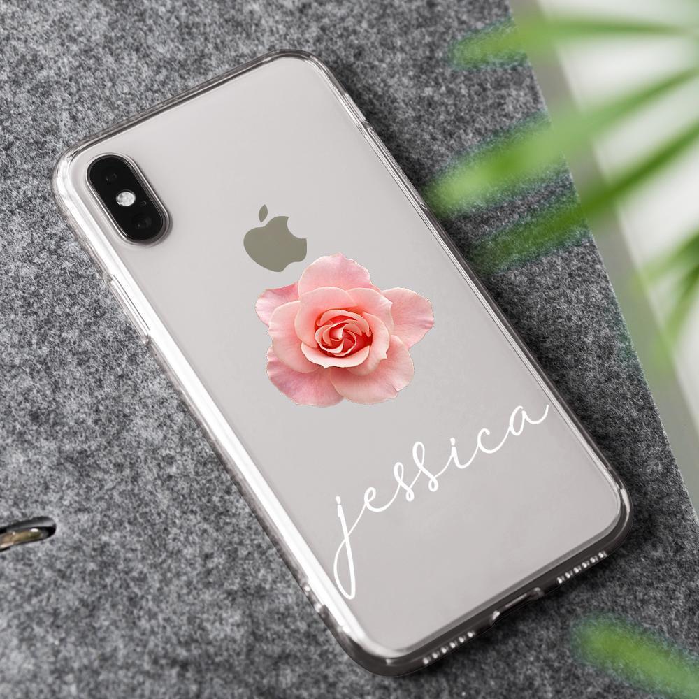 Custom Engraved iPhone Case iPhone XS Max Rose Pattern Fashion Simplicity - 
