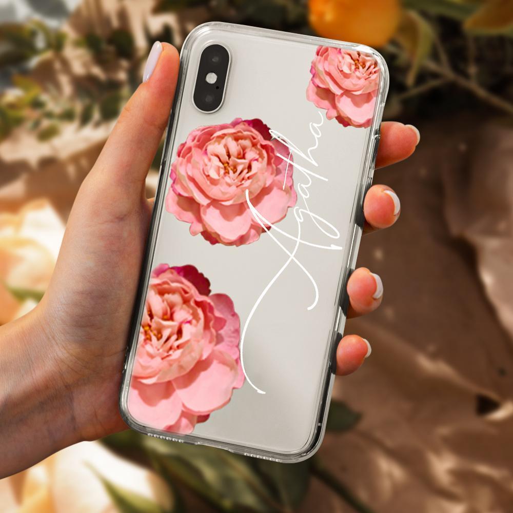 Custom Engraved iPhone Case iPhone XS Max Rose Theme Fashion Simplicity - 