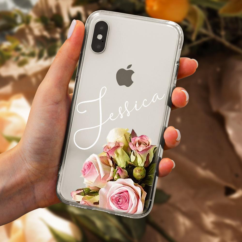 Custom Engraved iPhone Case iPhone XS Max Bouquet Pattern Fashion Simplicity -