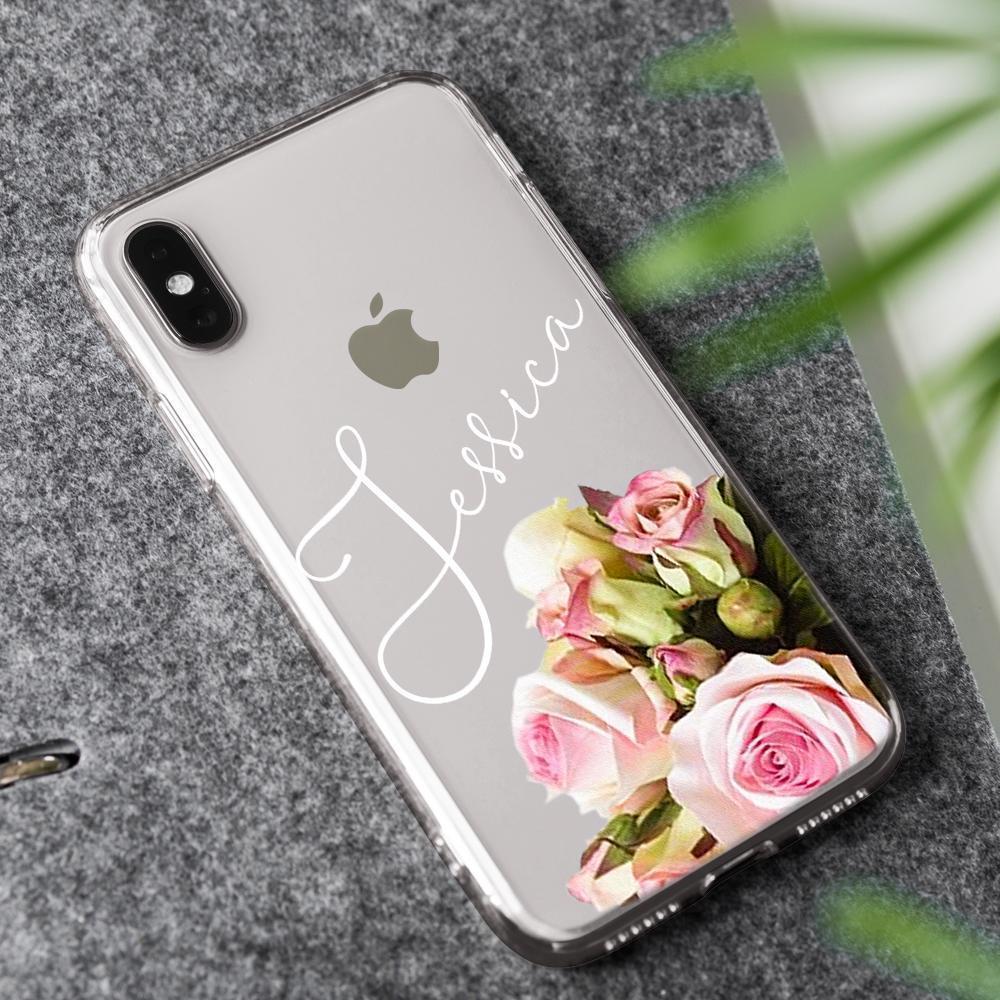 Custom Engraved iPhone Case iPhone XS Max Bouquet Pattern Fashion Simplicity - 