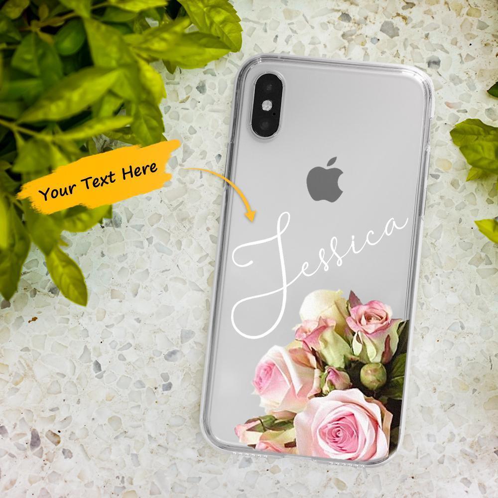 Custom Engraved iPhone Case iPhone XS Max Bouquet Pattern Fashion Simplicity -