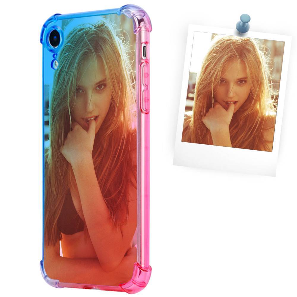 Custom Gradient Photo Phone Case Blue and Pink - iPhone Case - 