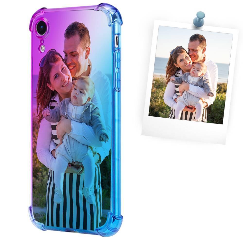 Custom Gradient Photo Phone Case Purple and Blue - iPhone Case -
