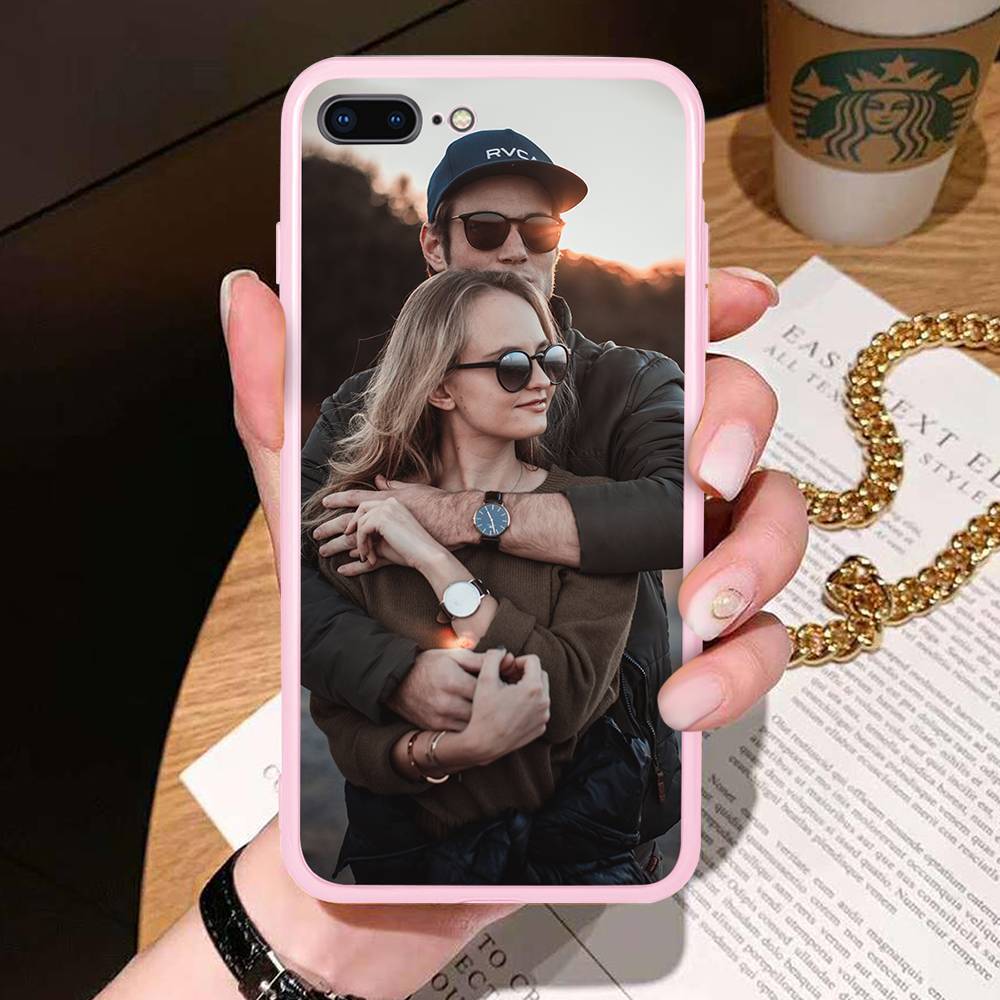 Custom Photo Protective Phone Case Acrylic Pink - iPhone Case - 