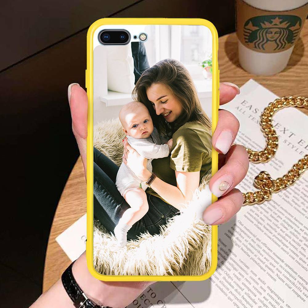Custom Photo Protective Phone Case Acrylic Yellow - iPhone Case -