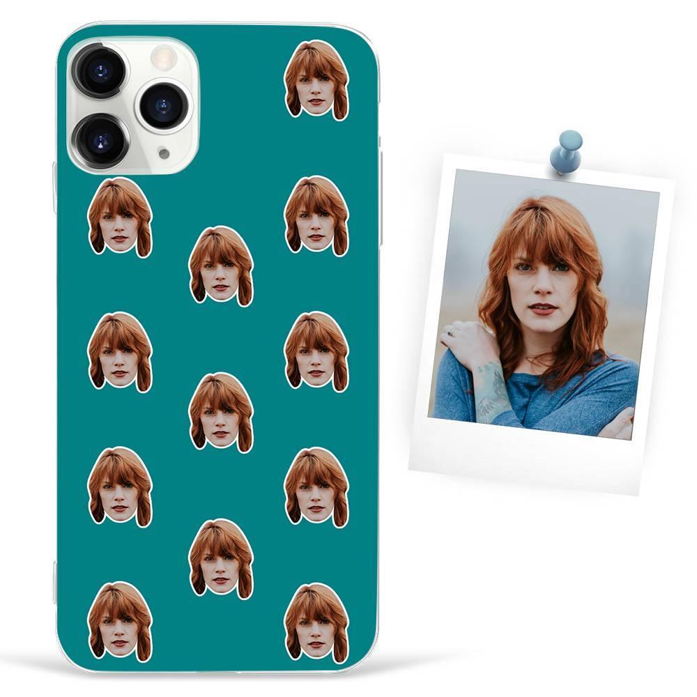Custom Photo Protective Phone Case Soft Shell Teal Mesh Face - iPhone 11 - 