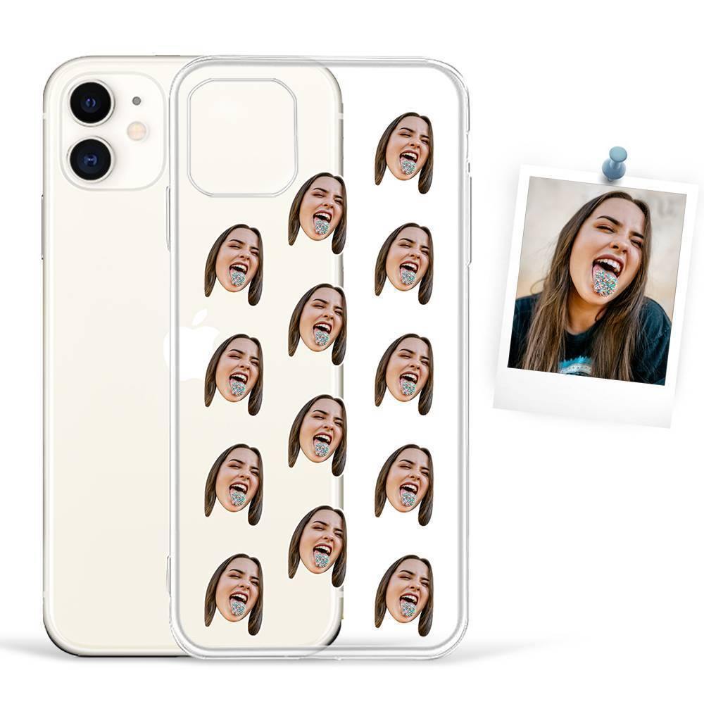 Custom Photo Protective Phone Case Soft Shell Transparent Mesh Face - iPhone Case - 