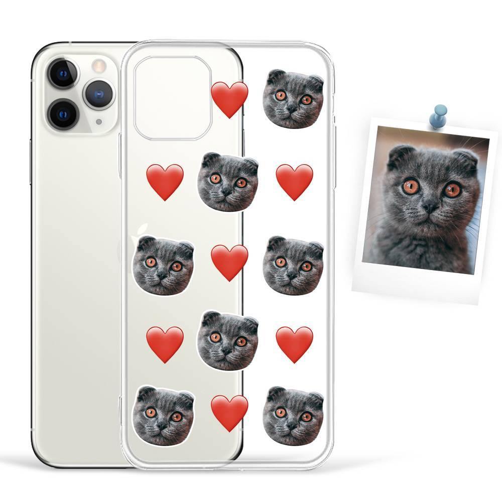 Custom Photo Protective Phone Case Soft Shell Transparent Mesh Face with Heart - iPhone 11 Pro Max - 