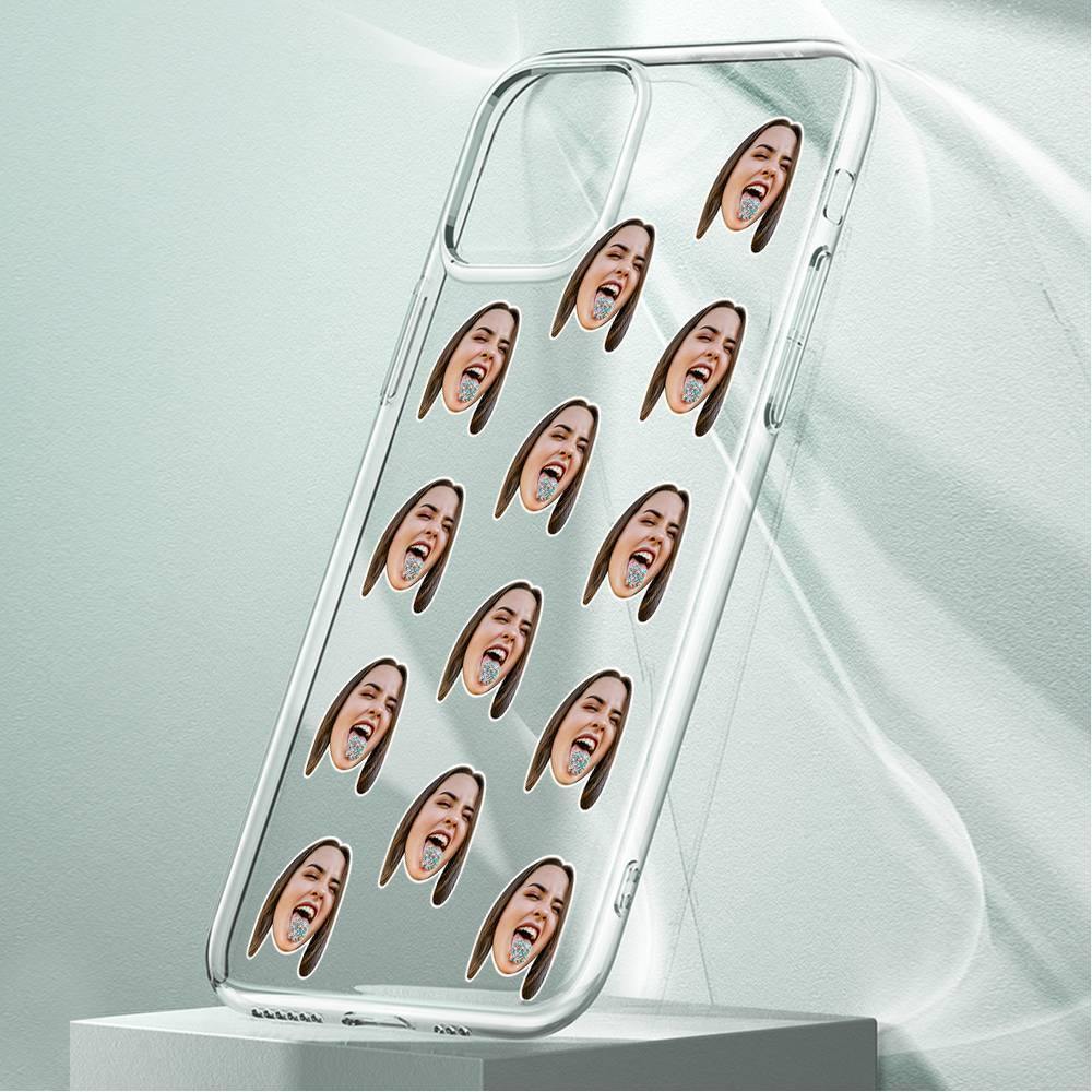 Custom Photo Protective Phone Case Soft Shell Transparent Mesh Face - iPhone Case - 