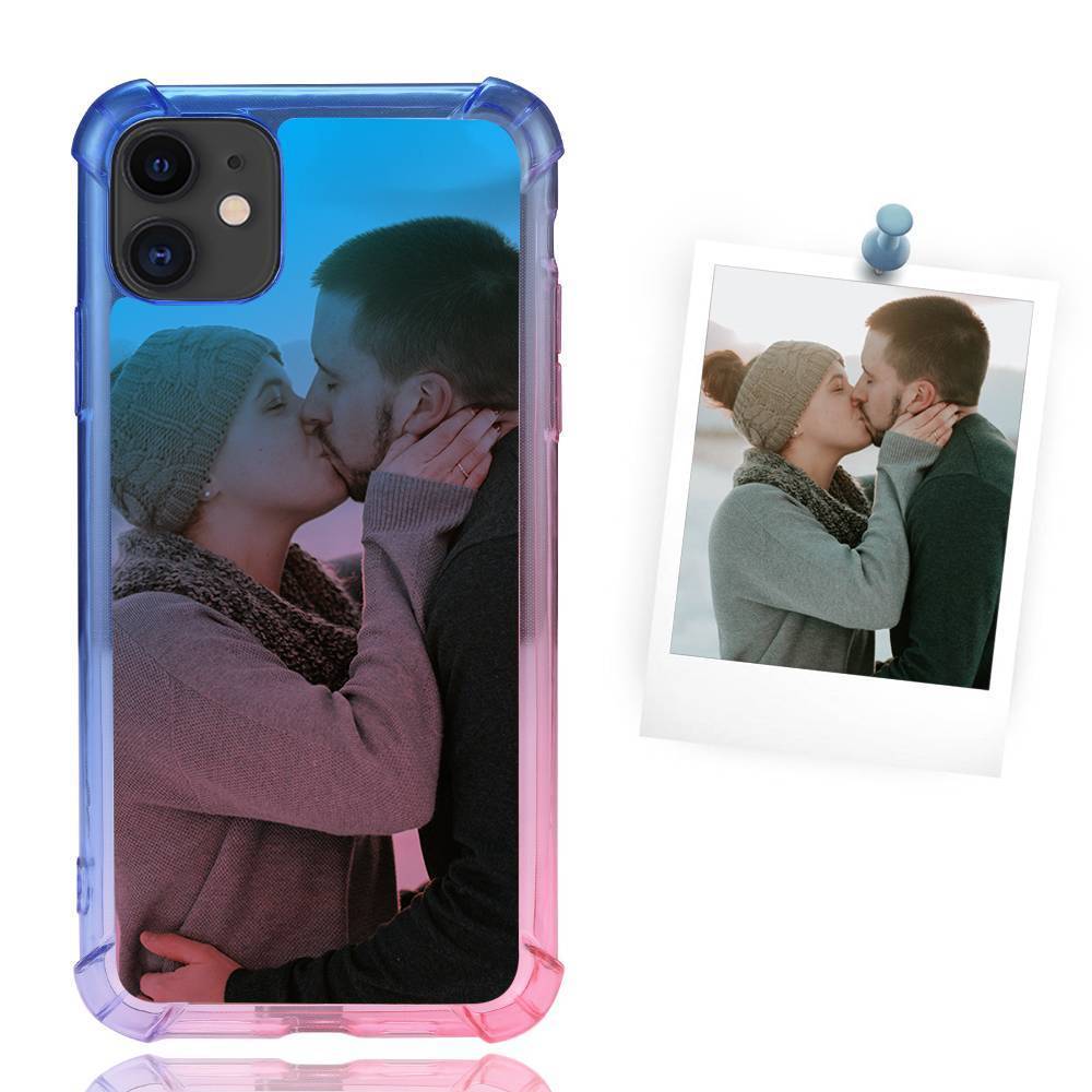 Custom Gradient Photo Phone Case Blue and Pink - iPhone Case - 